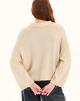Oatmeal Long Sleeve Cropped Sweater