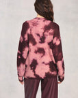 Plum Long Sleeve Tie-Dye Sweater