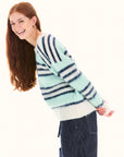 Mint Long Sleeve Crew Neck Striped Sweater