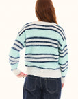 Mint Long Sleeve Crew Neck Striped Sweater