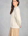 Cloud Long Sleeve Cable Knit Sweater