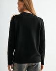 Black Long Sleeve Embroidered Sweater