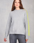Heather Grey Long Sleeve Embroidered Sweater