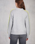 Heather Grey Long Sleeve Embroidered Sweater