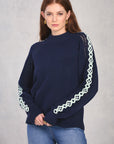 Midnight Long Sleeve Embroidered Sweater