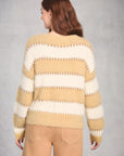 Champagne Taupe Long Sleeve Boat Neck Sweater
