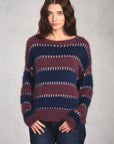 Plum Midnight Long Sleeve Boat Neck Sweater
