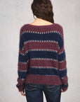 Plum Midnight Long Sleeve Boat Neck Sweater