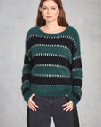 Spruce Black Long Sleeve Boat Neck Sweater