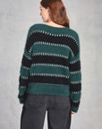 Spruce Black Long Sleeve Boat Neck Sweater