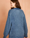 Cadet Blue Long Sleeve Cardigan Sweater