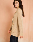 Champagne Long Sleeve Cardigan Sweater