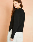 Black Long Sleeve Mock Neck Sweater