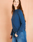 Cadet Blue Long Sleeve Mock Neck Sweater