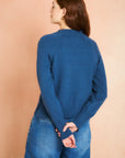 Cadet Blue Long Sleeve Mock Neck Sweater