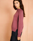 Dusty Rose Long Sleeve Mock Neck Sweater