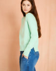 Mint Long Sleeve Mock Neck Sweater
