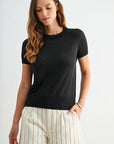 Black Short Sleeve Sweater