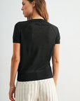 Black Short Sleeve Sweater