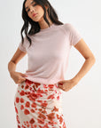 Pink Short Sleeve Sweater