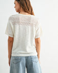 Gardenia Tie Neck Pointelle Top