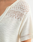 Gardenia Tie Neck Pointelle Top