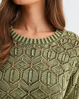 Pine Short Sleeve Distressed Sweater