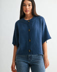 Cadet Blue Broome Crop Cardigan