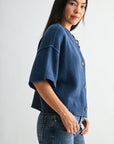 Cadet Blue Broome Crop Cardigan