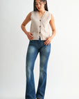 Sleeveless Button Down Vest