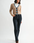Tan Plus-Size Long Sleeve Cropped Cardigan