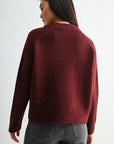 Burgundy Long Sleeve Mock Neck Sweater