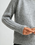 Silver Long Sleeve Mock Neck Sweater