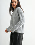 Silver Long Sleeve Mock Neck Sweater