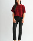 Burgundy Petite Broome Chenille Sweater