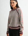 Burgundy Long Sleeve Raglan Sleeve Sweater