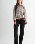 Burgundy Petite Long Sleeve Raglan Sleeve Sweater