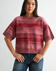 Cherry Broome Striped Crop Sweater