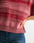 Cherry Petite Broome Striped Crop Sweater