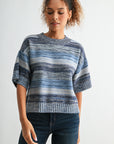 Navy Petite Broome Striped Crop Sweater
