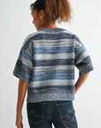 Navy Petite Broome Striped Crop Sweater