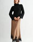 Black Long Sleeve Sweater with Button Detail