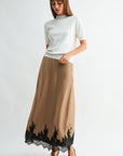 Cream Short Sleeve Mock Neck Sweater
