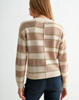 Dune Pumice Stripe Long Sleeve Stripe Lurex Sweater
