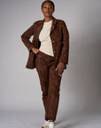 Brown snake print denim jacket