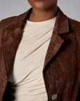 Brown snake print denim jacket