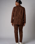 Brown snake print denim jacket