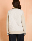 Champagne Quilted Sweater Jacket