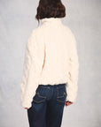 Cream Faux-Fur Jacket