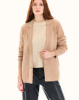 Champagne Long Sleeve Sweater Blazer